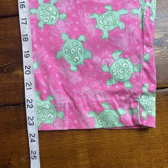 Lilly Pulitzer pants women's pink green Turtle print cropped size 10 - Picture 7 of 8